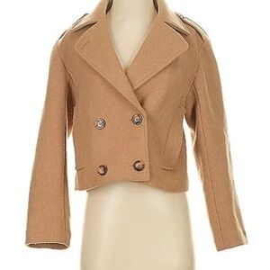 Abercrombie Women's Tan Double-Breasted Jacket